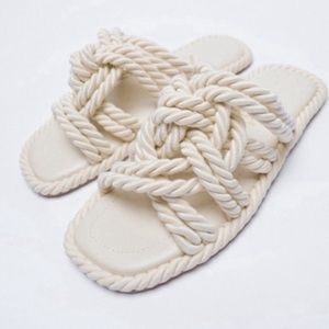 Zara knotted rope detail slide sandal
